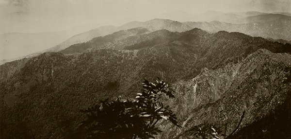 George Masa's view of Charlies Bunion from Mt Kephart in the Great Smoky Mountains National Park