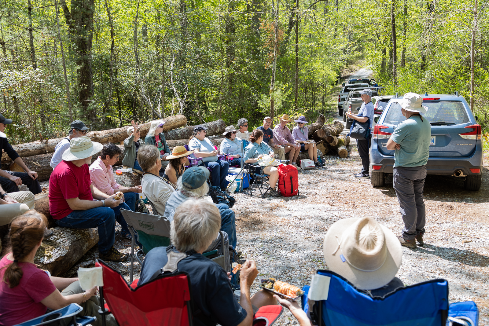 Group celebrating William Bartram's birthday at Jack Johnston's garden in Otto, NC